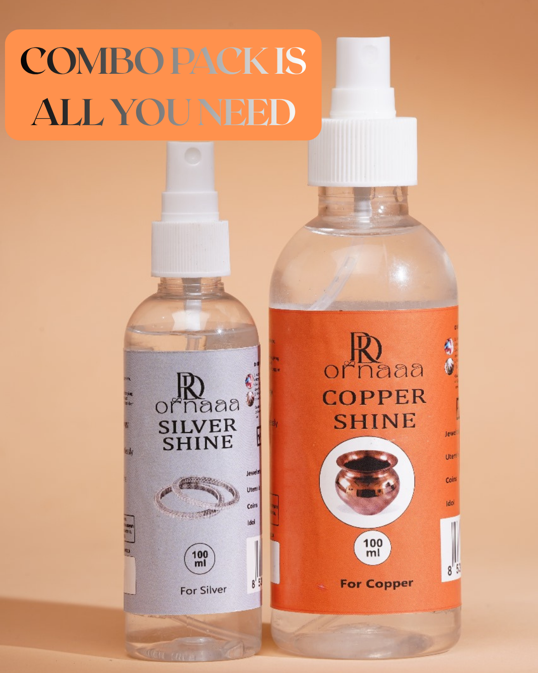 Combo of silver shine & copper Shine